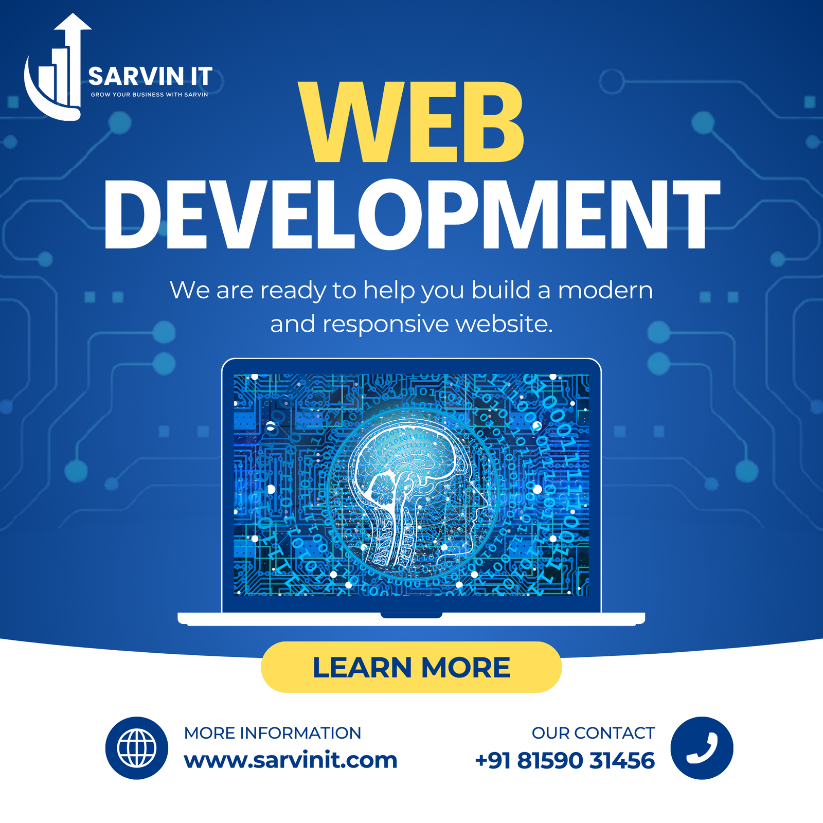Best Website Development Company in Ranchi – Build Your Digital Presence with Sarvin IT